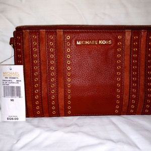 Michael Kors Leather Studded Clutch